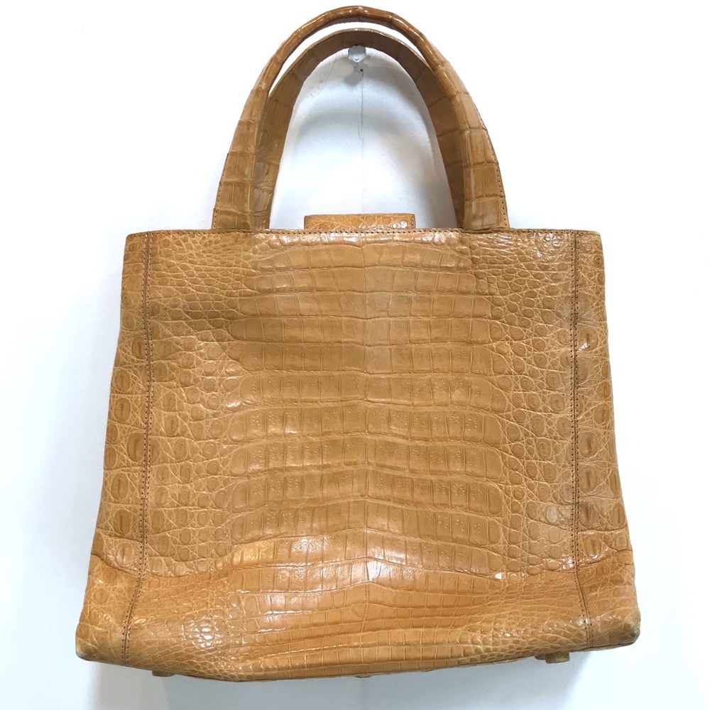 Nancy Gonzales Yellow Crocodile Tote